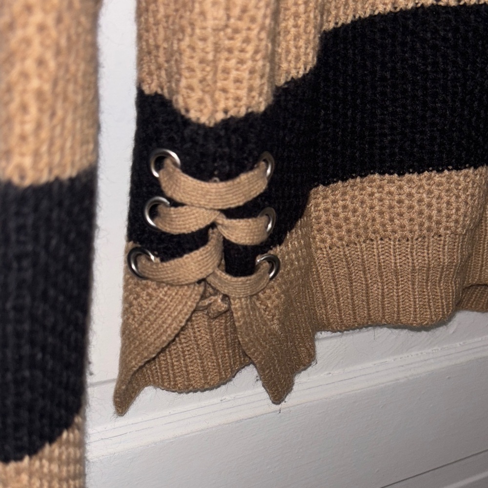 Pink Republic Black and Tan Striped Sweater - Picture 5 of 5